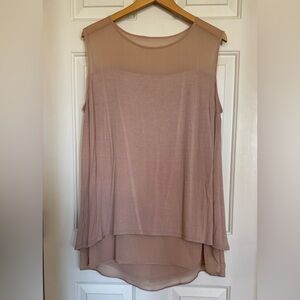 Evan’s UK sleeveless sheer panel top
